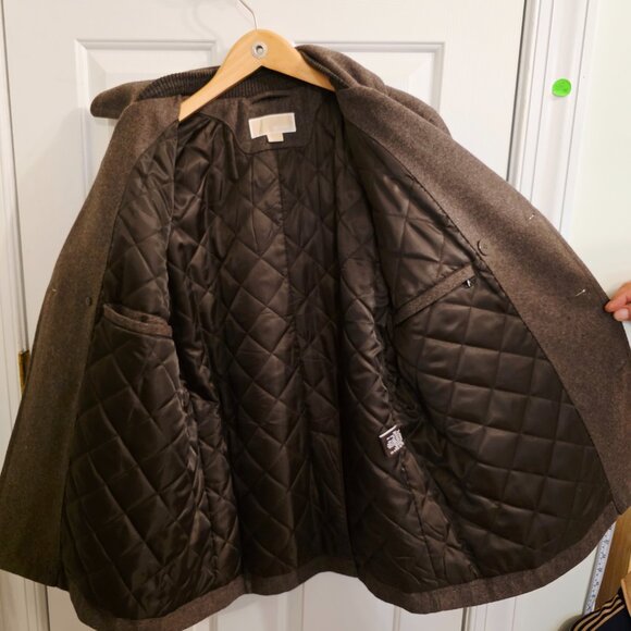 Michael Michael Kors Men’s Wool Blend Peacoat – Brown, Size L - Picture 9 of 9